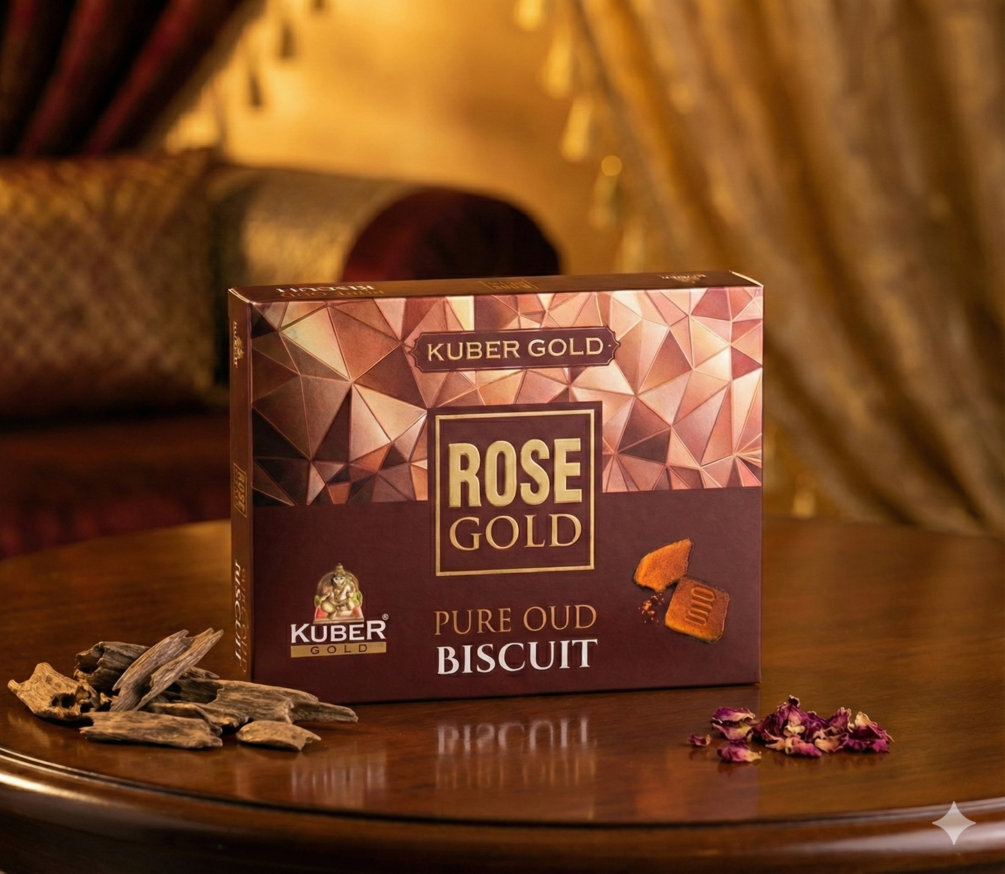 Kuber Gold 24 Carat Rose Gold Oud Biscuits Dhoop