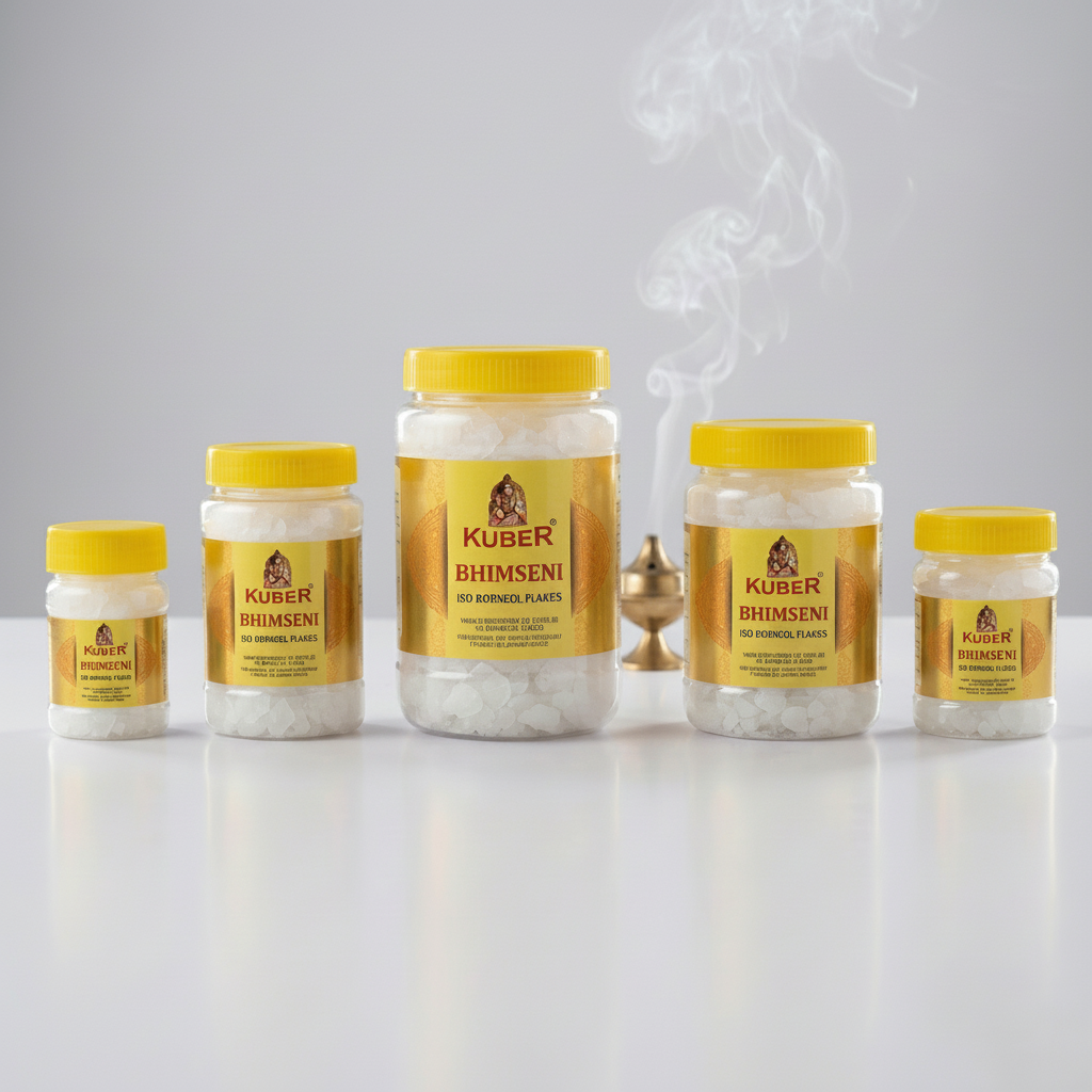 Set of Kuber Bhimseni jars on a white surface with a light gray background