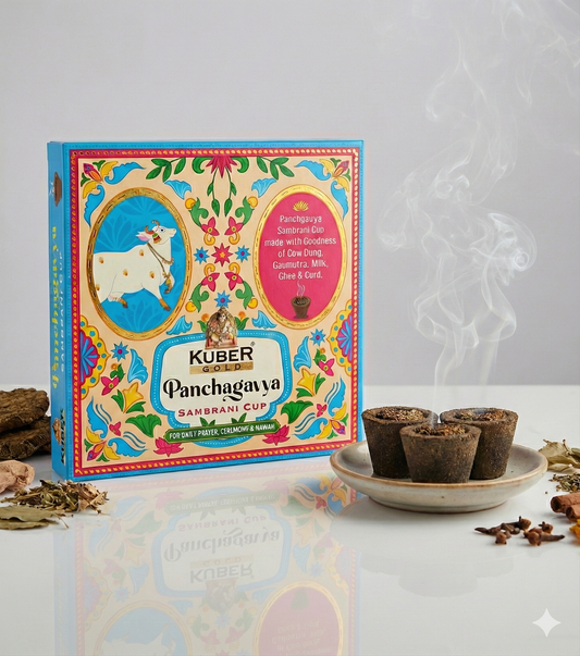 Kuber Gold Panchagavya Sambrani Cup (12 Cups)