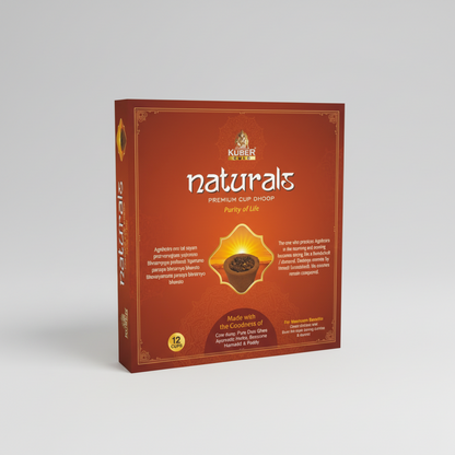 Kuber Naturals Premium Cup Dhoop packaging on a white background