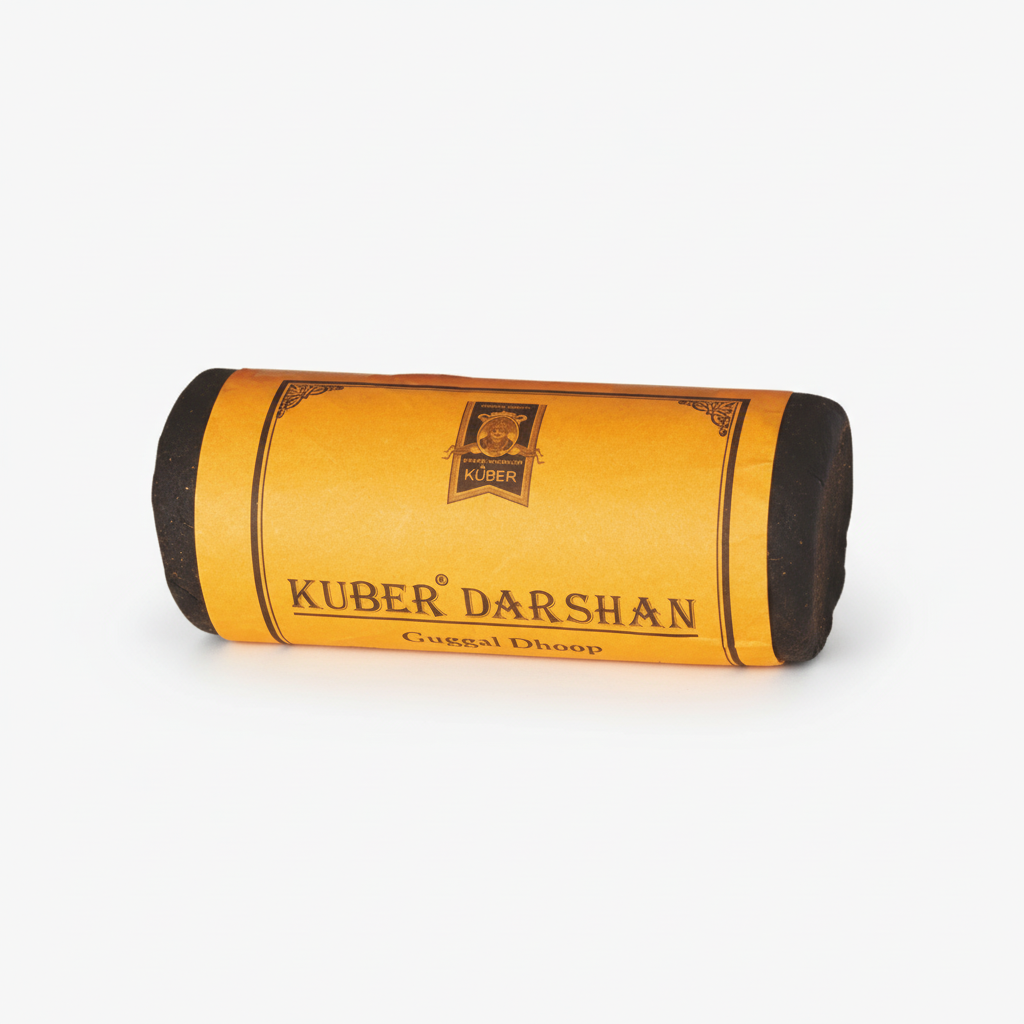 Kuber Darshan Guggal Dhoop stick on a white background