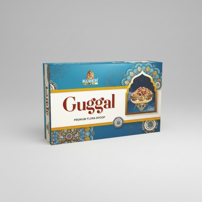Kuber Gold Guggal Premium Flora Dhoop packaging on a white background