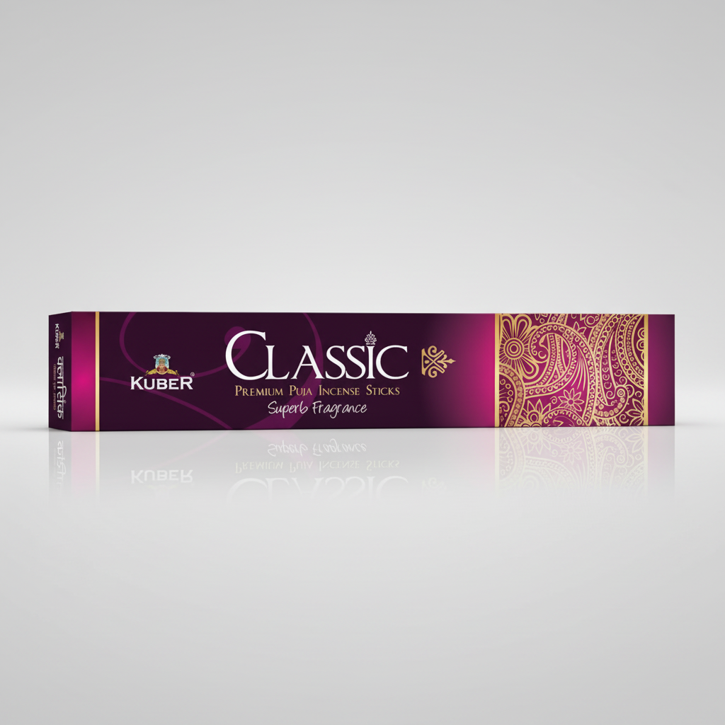 Kuber Classic Premium Puja Incense Sticks packaging on a white background