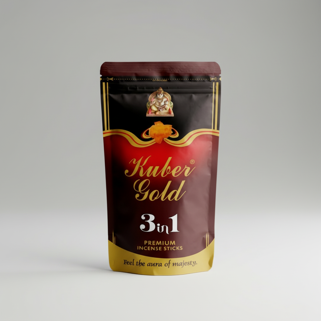 Kuber Gold 3 in 1 coffee pack on a white background