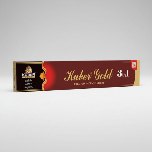 Kuber Gold incense stick box on a white background