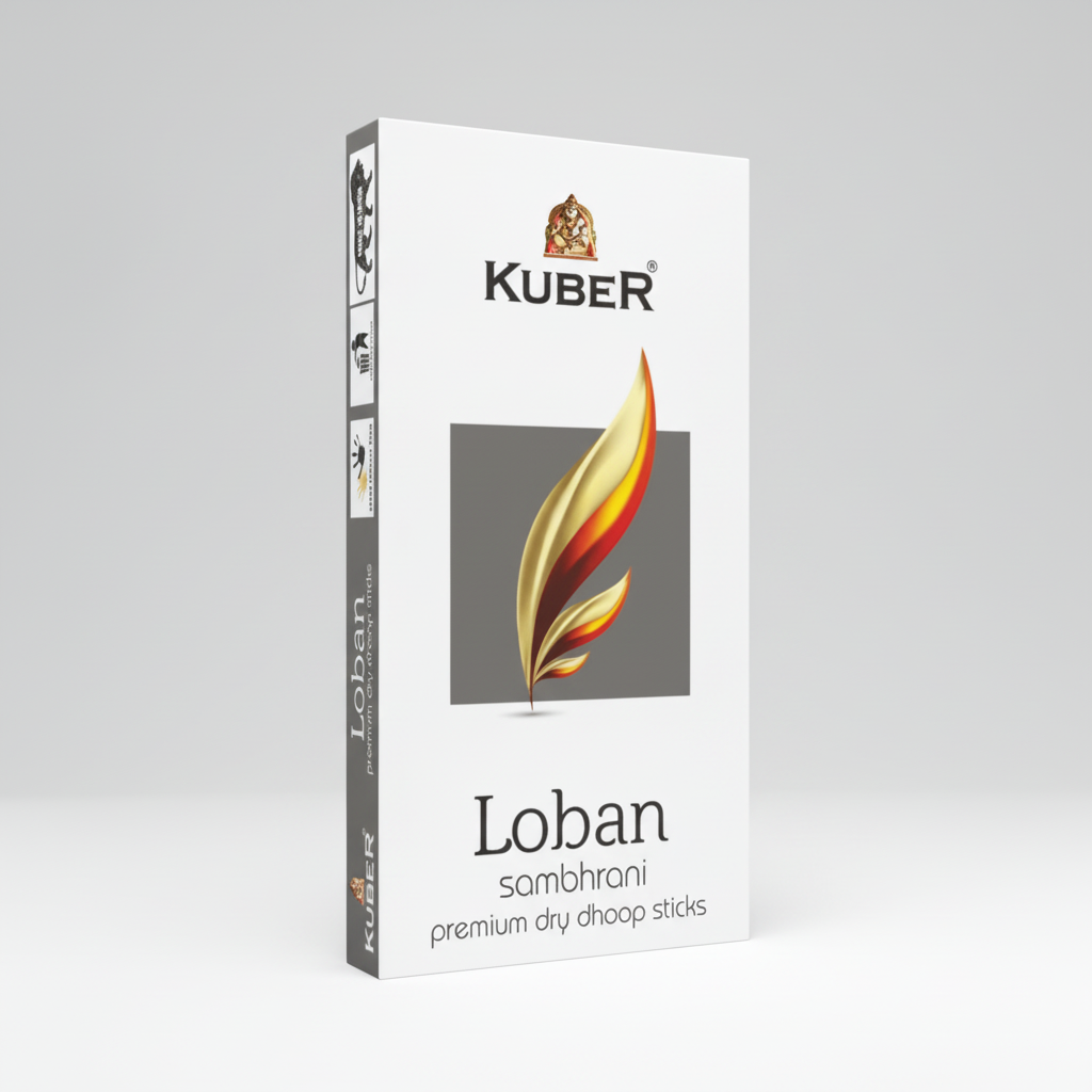 Kuber Loban sambhrani premium dry chook sticks packaging on a white background