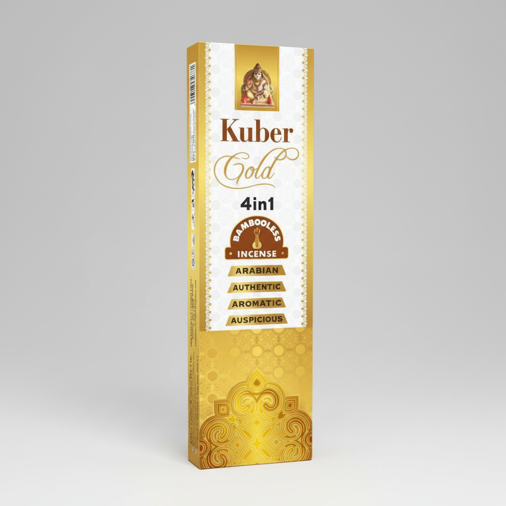 Kuber Gold 4in1 incense packaging on a white background