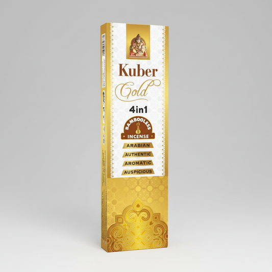 Kuber Gold 4in1 incense packaging on a white background