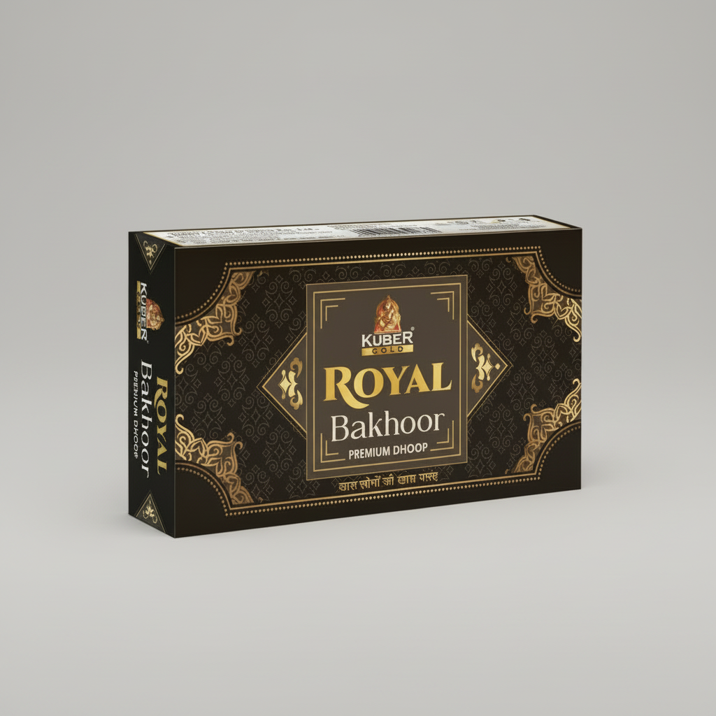 Kuber Gold Royal Bakhoor packaging on a white background