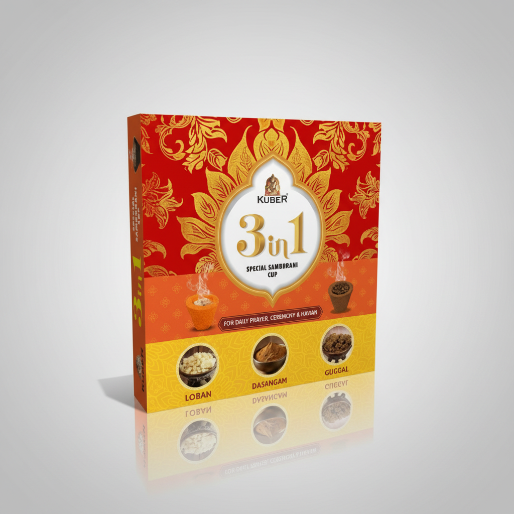 Kuber 3-in-1 Special Sambharam Cup packaging with decorative design on a white background