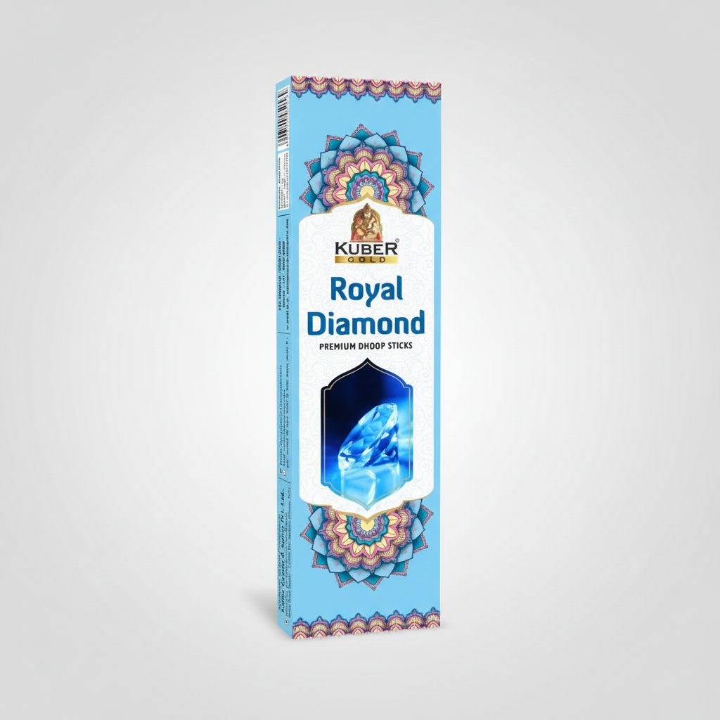 Kuber Gold Royal Diamond premium dhoop sticks packaging on a white background